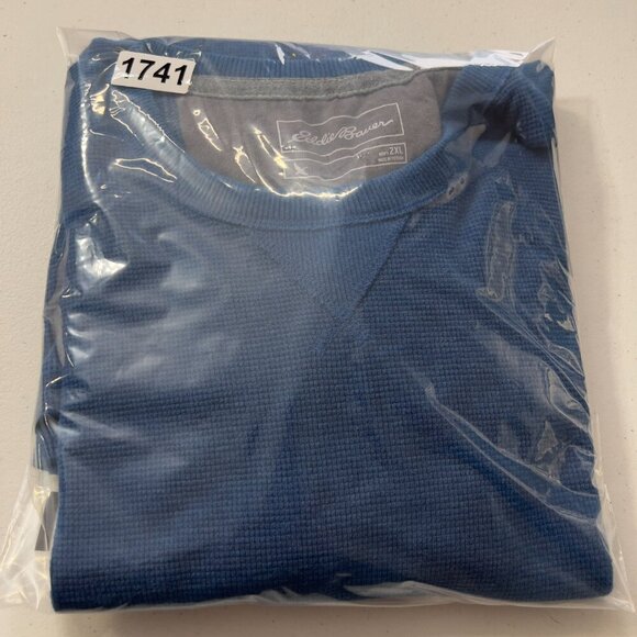 Eddie Bauer Men’s Blue Long Sleeve Thermal Crewneck Shirt Size 2XL - Picture 10 of 10